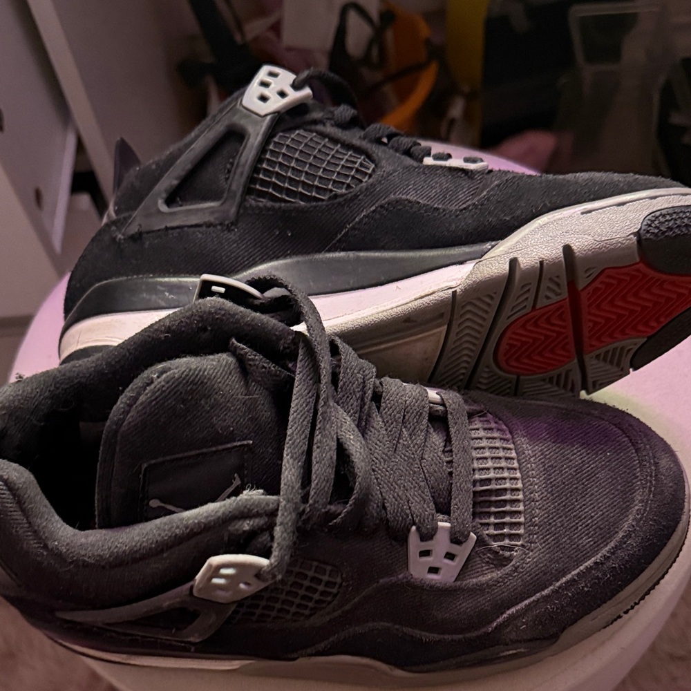 Jordan Black and Gray Sneakers with Red Soles